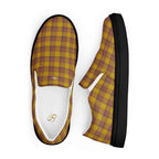 Women’s Slip-On Canvas Shoes Potters Clay and Pizza Plaid - Scottish Squares