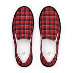 Women’s Slip-On Canvas Shoes Red Ribbon and Heavy Metal Plaid 12 - Scottish Squares
