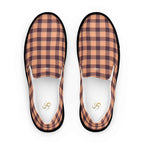Women’s Slip-On Canvas Shoes Hit Pink and Livid Brown Plaid 12 - Scottish Squares