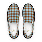 Women’s Slip-On Canvas Shoes Blizzard Blue and Livid Brown Plaid 12 - Scottish Squares