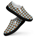 Women’s Slip-On Canvas Shoes Blizzard Blue and Livid Brown Plaid - Scottish Squares