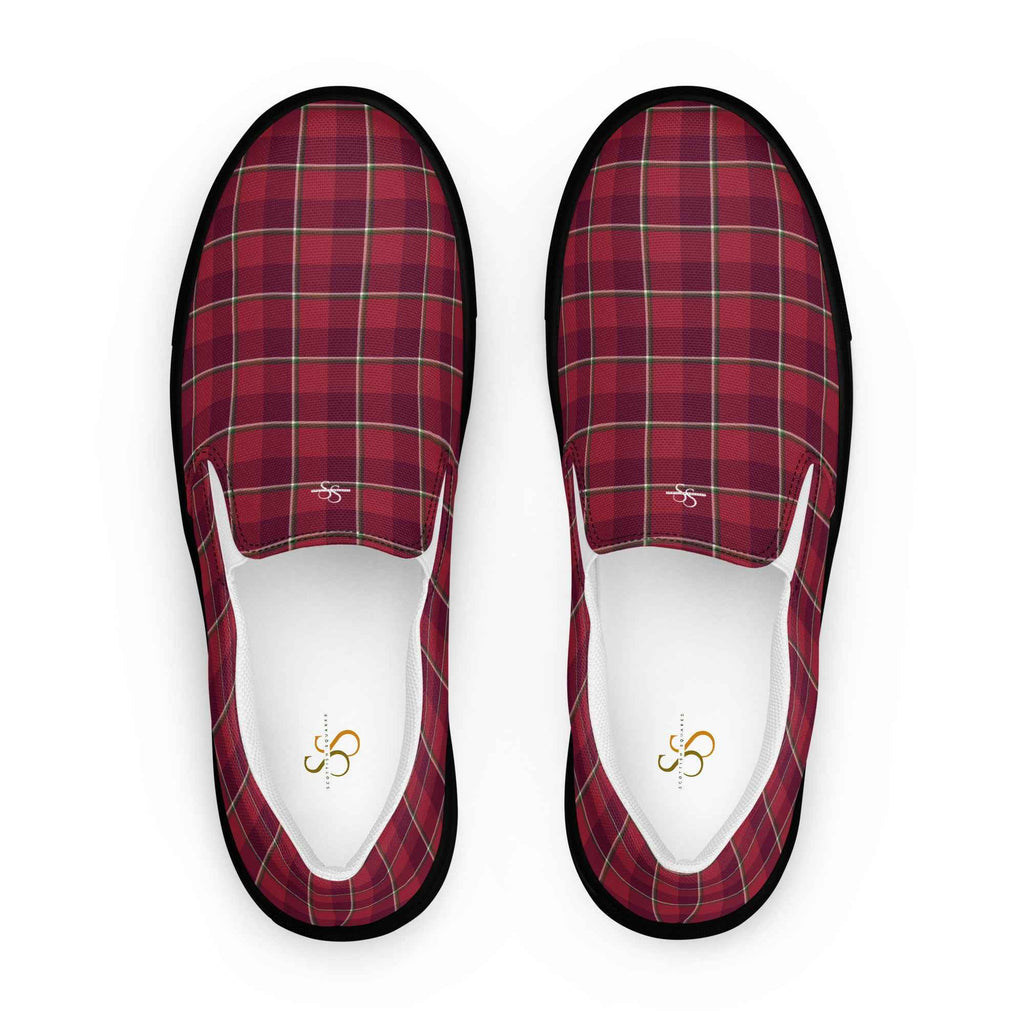 Women’s Slip-On Canvas Shoes Old Brick and Cab Sav Plaid 12 - Scottish Squares