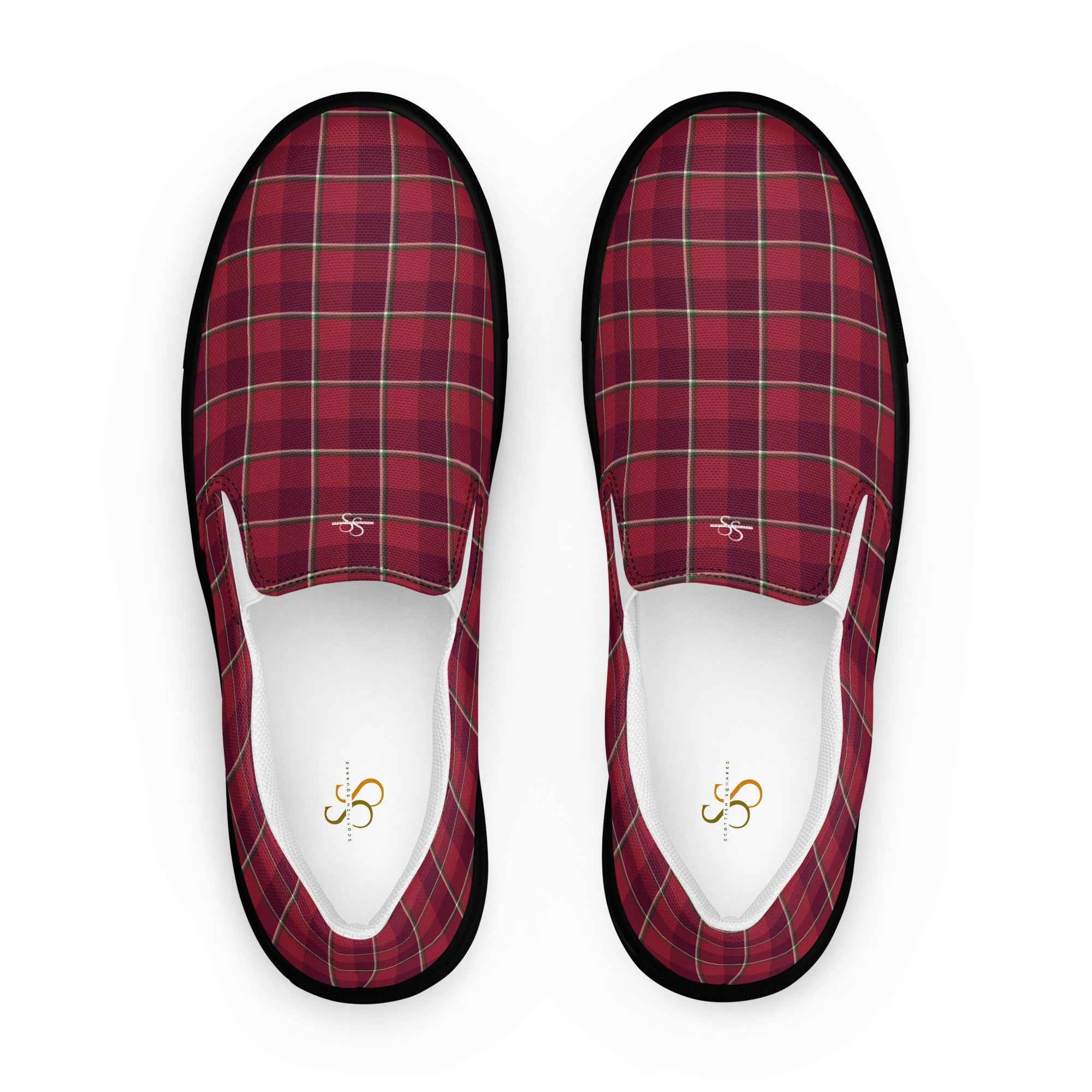 Women’s Slip-On Canvas Shoes Old Brick and Cab Sav Plaid 12 - Scottish Squares