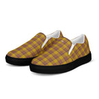 Women’s Slip-On Canvas Shoes Potters Clay and Pizza Plaid - Scottish Squares