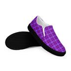 Women’s Slip-On Canvas Shoes Electric Violet and Fuchsia Plaid - Scottish Squares