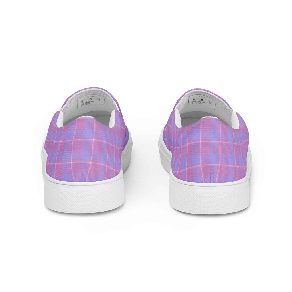 Women’s Slip-On Canvas Shoes Viola and Dull Lavender Plaid - Scottish Squares