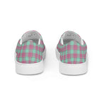 Women’s Slip-On Canvas Shoes Vista Blue and Turkish Rose Plaid - Scottish Squares