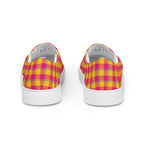 Women’s Slip-On Canvas Shoes Corn and Razzmatazz Plaid - Scottish Squares