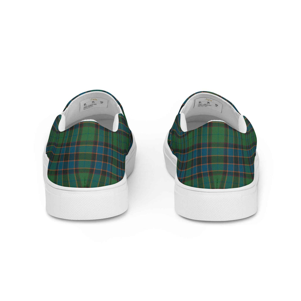 Women’s Slip-On Canvas Shoes Green Blue Orange Plaid Tartan