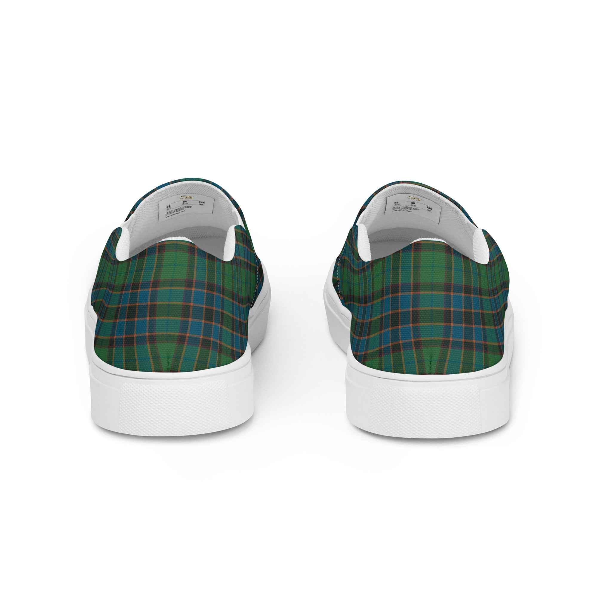 Women’s Slip-On Canvas Shoes Green Blue Orange Plaid Tartan