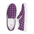 Women’s Slip-On Canvas Shoes Purple and Trendy Pink Plaid - Scottish Squares