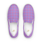 Women’s Slip-On Canvas Shoes Viola and Dull Lavender Plaid 12 - Scottish Squares