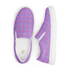 Women’s Slip-On Canvas Shoes Viola and Dull Lavender Plaid - Scottish Squares