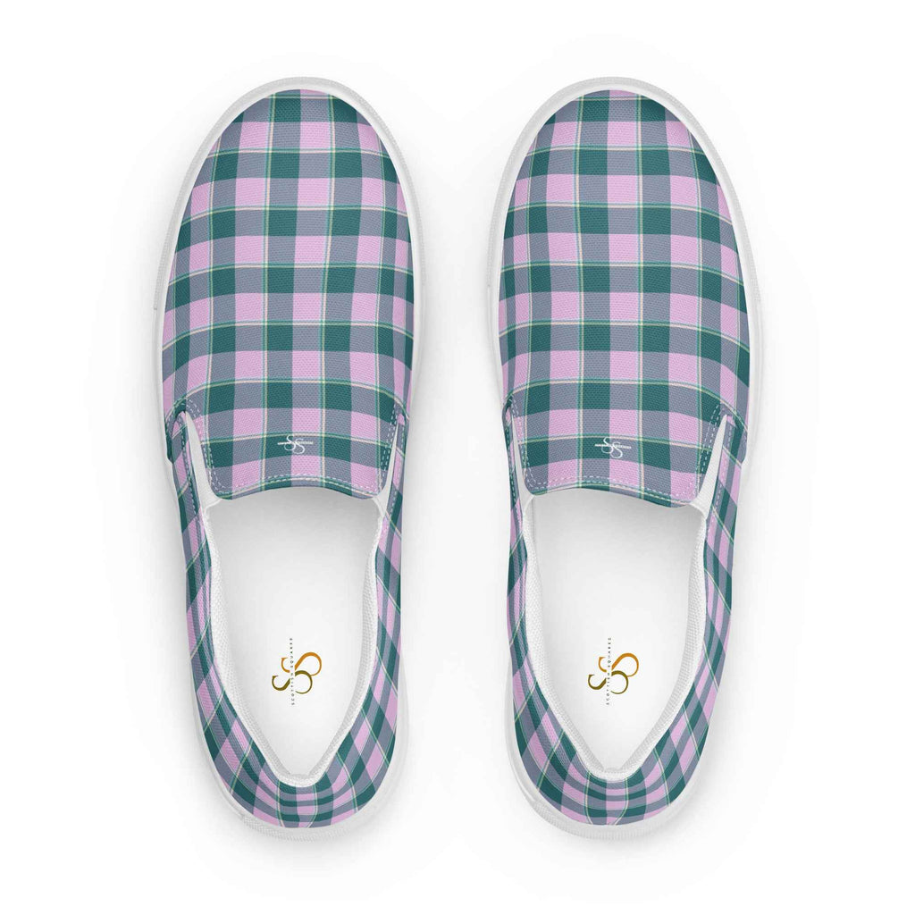 Women’s Slip-On Canvas Shoes Ming and Melanie Plaid 12 - Scottish Squares