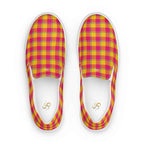 Women’s Slip-On Canvas Shoes Corn and Razzmatazz Plaid 12 - Scottish Squares