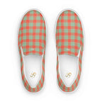 Women’s Slip-On Canvas Shoes Spring Rain and Persimmon Plaid 12 - Scottish Squares
