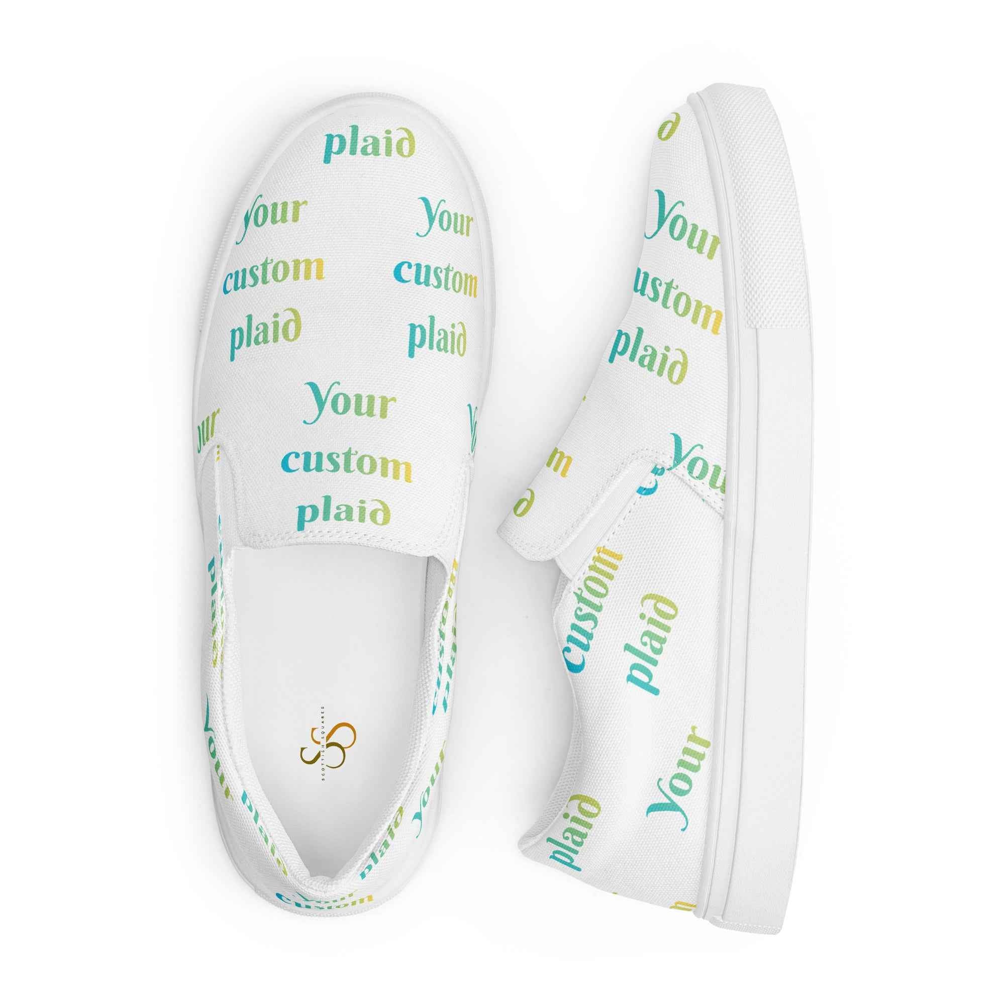 Women’s Slip-On Canvas Shoes Your Own Birthday Plaid - Scottish Squares