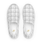 Women’s Slip-On Canvas Shoes Lung Cancer Awareness Plaid, White Ribbon, Supportive Gift 12 - Scottish Squares