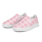 Women’s Slip-On Canvas Shoes Breast Cancer Awareness Plaid - Scottish Squares