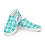 Women’s Slip-On Canvas Shoes Ovarian Cancer Awareness Plaid - Scottish Squares
