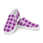 Women’s Slip-On Canvas Shoes Pancreatic Cancer Awareness Plaid - Scottish Squares